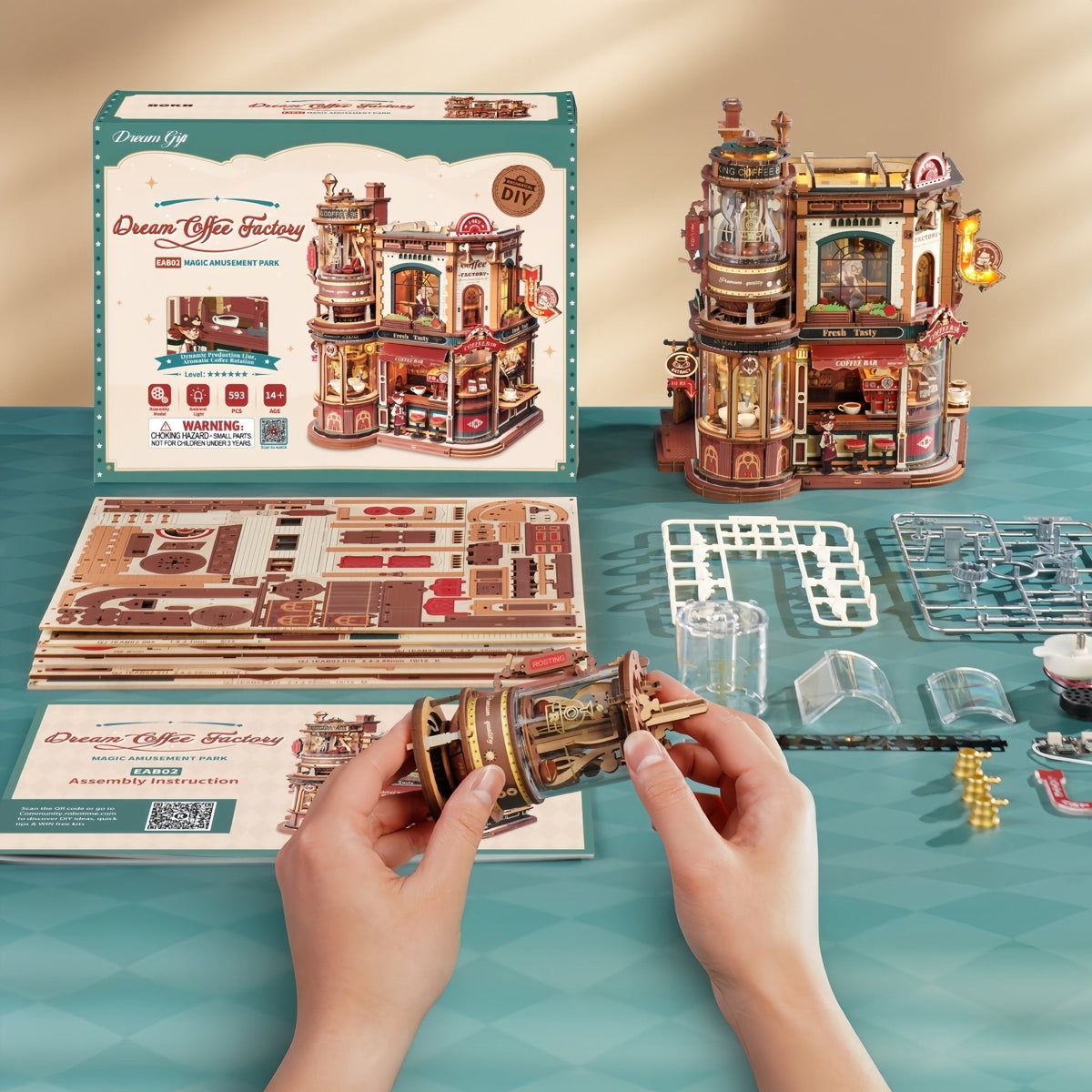 HiNooki Coffee Factory DIY Book Nook Kit